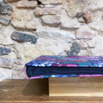 Álbum grande. Tela antigua floral, tonos lilas. Interior Negro. - Imagen 2