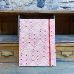 Libreta. Papel nepalí Lokta hecho a mano. Estampado Chanel.