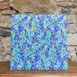 Álbum grande. Tela japonesa. Estampado inspirado en la naturaleza motivos dorados.