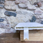 Guestbook. Fabric. Embroidery beige background. - Image 2